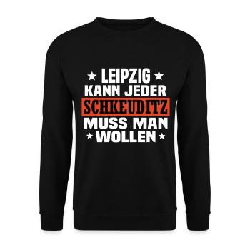 Schkeuditz - Unisex Pullover - Schwarz - Vorne - Alina (178cm) & Michal (187cm)