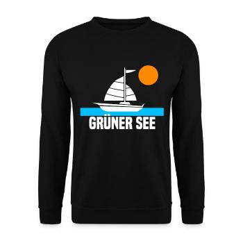 Grüner See - Unisex Pullover - Schwarz - Vorne - Alina (178cm) & Michal (187cm)