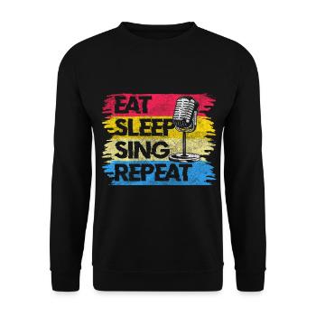 Singing Singer Voice - Unisex Sweatshirt - black - Front - Alina (178cm) & Michal (187cm)