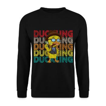 Duck Squeaky Duck Bathtub - Unisex Sweatshirt - black - Front - Alina (178cm) & Michal (187cm)