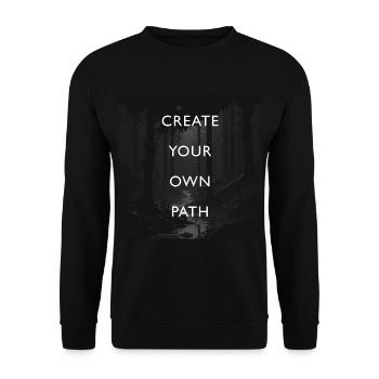 Create your own path - Unisex Sweatshirt - black - Front - Alina (178cm) & Michal (187cm)