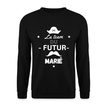 La team du futur marié - Sweat-shirt Unisexe - noir - Devant - Alina (178cm) & Michal (187cm)
