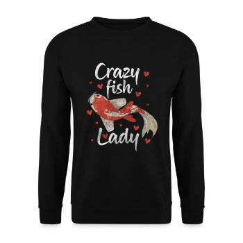 Fish Pet Ornamental Fish - Unisex Sweatshirt - black - Front - Alina (178cm) & Michal (187cm)