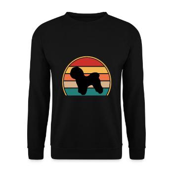 Bichon Frise Dog Lover Silhouette Vintage Sunset - Sweat-shirt Unisexe - noir - Devant - Alina (178cm) & Michal (187cm)