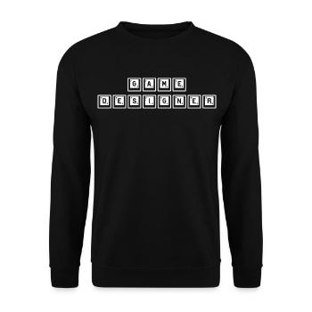 Game Design Tastatur - Unisex Pullover - Schwarz - Vorne - Alina (178cm) & Michal (187cm)