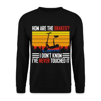 E-Scooter Electric Battery - Unisex Sweatshirt - black - Front - Alina (178cm) & Michal (187cm)