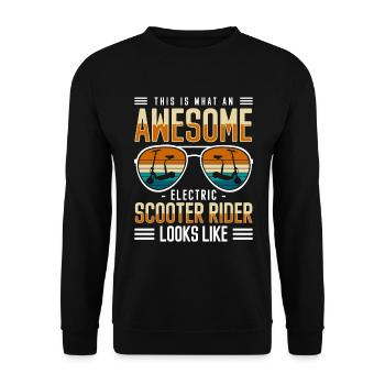 Scooter Rider Electric Scooter Sport Charging Station - Unisex Sweatshirt - black - Front - Alina (178cm) & Michal (187cm)