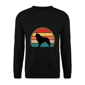 Bohemian Shepherd Dog Love Silhouette Retro Sunset - Unisex Sweatshirt - black - Front - Alina (178cm) & Michal (187cm)