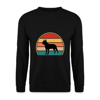 Boston Terrier Dog Lover Silhouette Vintage Sunset - Sweat-shirt Unisexe - noir - Devant - Alina (178cm) & Michal (187cm)