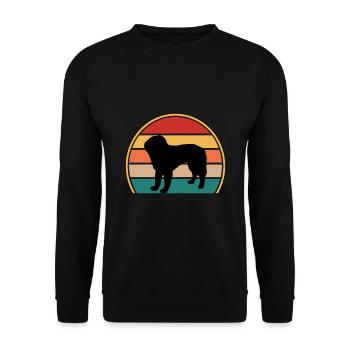 Bosnische grobhaariger Jagdhund Silhouette Retro - Unisex Pullover - Schwarz - Vorne - Alina (178cm) & Michal (187cm)