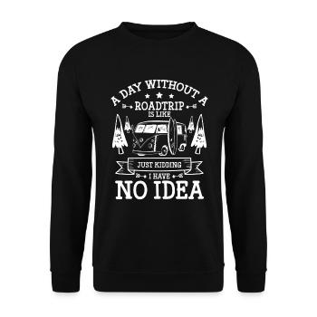 Road trip trip summer mountains - Unisex Sweatshirt - black - Front - Alina (178cm) & Michal (187cm)