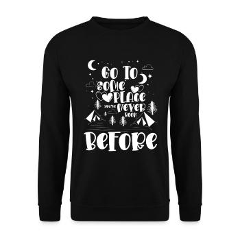 Urlaub Freie Natur Freiheit - Unisex Pullover - Schwarz - Vorne - Alina (178cm) & Michal (187cm)