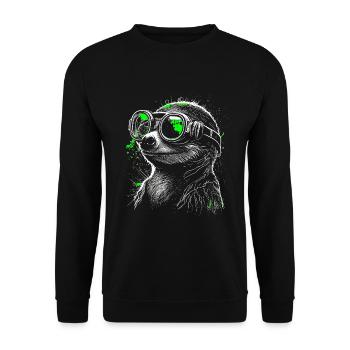 Suricate steampunk futuriste cool vert - Sweat-shirt Unisexe - noir - Devant - Alina (178cm) & Michal (187cm)