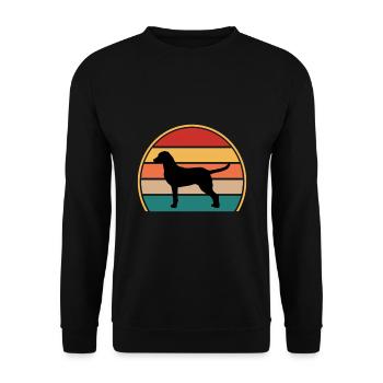 Chesapeake Bay Retriever Dog Silhouette Retro Sun - Unisex Sweatshirt - black - Front - Alina (178cm) & Michal (187cm)