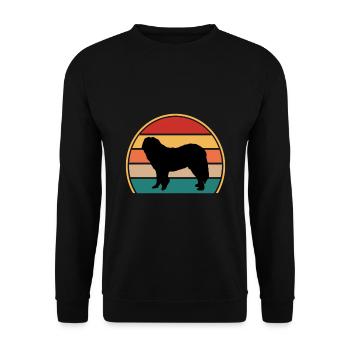 Caucasian Shepherd Dog Silhouette Retro Sunset - Unisex Sweatshirt - black - Front - Alina (178cm) & Michal (187cm)