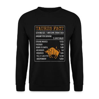Stier Tierkreiszeichen April Sternbild - Unisex Pullover - Schwarz - Vorne - Alina (178cm) & Michal (187cm)