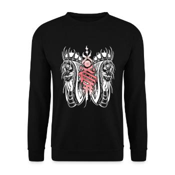 Gothic skull negative style art - Unisex Sweatshirt - black - Front - Alina (178cm) & Michal (187cm)