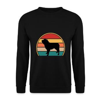 Dutch Smoushond Dog Love Silhouette Vintage Sunset - Sweat-shirt Unisexe - noir - Devant - Alina (178cm) & Michal (187cm)