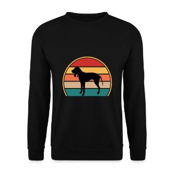 Griffon Bleu De Gascogne Chien Silhouette Rétro Soleil - Sweat-shirt Unisexe - noir - Devant - Alina (178cm) & Michal (187cm)