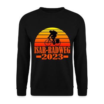 Isar radweg - Unisex Pullover - Schwarz - Vorne - Alina (178cm) & Michal (187cm)
