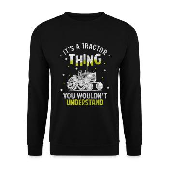 Tractor Farm Tractor Stable - Unisex Sweatshirt - black - Front - Alina (178cm) & Michal (187cm)