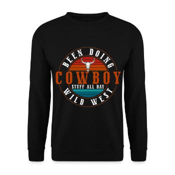 West West Lone Rider Texas - Unisex Sweatshirt - black - Front - Alina (178cm) & Michal (187cm)