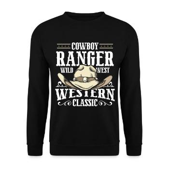 Western Desert Horse Sheriff - Sweat-shirt Unisexe - noir - Devant - Alina (178cm) & Michal (187cm)