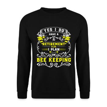 bee, flower, beekeeping, species protection - Unisex Sweatshirt - black - Front - Alina (178cm) & Michal (187cm)