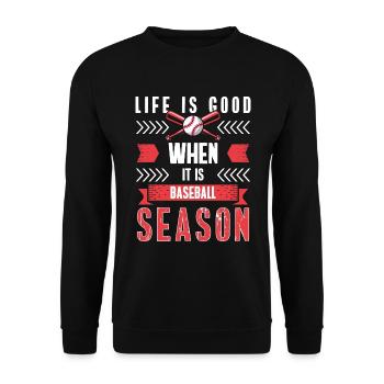 Baseballspieler Catcher Softball - Unisex Pullover - Schwarz - Vorne - Alina (178cm) & Michal (187cm)