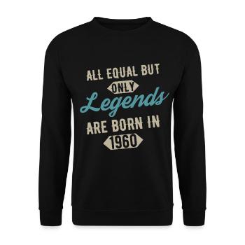 Legenden werden im Jubiläum von 1960 geboren - Unisex Pullover - Schwarz - Vorne - Alina (178cm) & Michal (187cm)