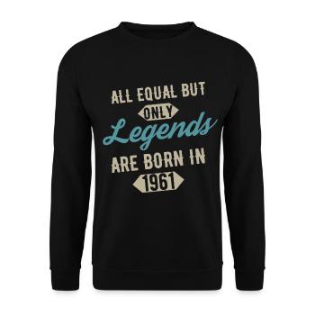 Legends are born in 1961 anniversaire - Sweat-shirt Unisexe - noir - Devant - Alina (178cm) & Michal (187cm)