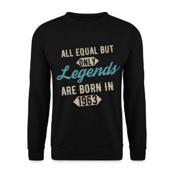 Legends are born in 1963 anniversaire - Sweat-shirt Unisexe - noir - Devant - Alina (178cm) & Michal (187cm)