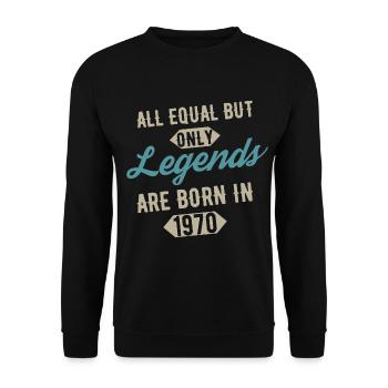 Legends are born in 1970 anniversaire - Sweat-shirt Unisexe - noir - Devant - Alina (178cm) & Michal (187cm)