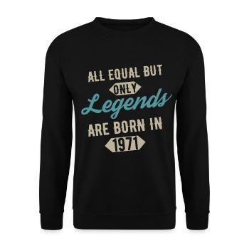 Legends are born in 1971 anniversaire - Sweat-shirt Unisexe - noir - Devant - Alina (178cm) & Michal (187cm)