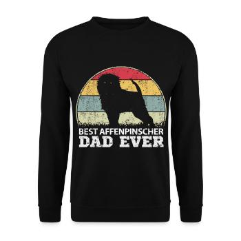 Affenpinscher Papa Maître Chien Papa Papa Papa Vintage - Sweat-shirt Unisexe - noir - Devant - Alina (178cm) & Michal (187cm)