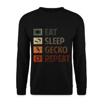 Gecko Tropical Animal Reptile Lover - Unisex Sweatshirt - black - Front - Alina (178cm) & Michal (187cm)