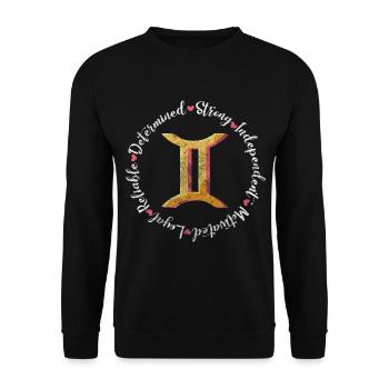 Gemini May Date of Birth - Unisex Sweatshirt - black - Front - Alina (178cm) & Michal (187cm)