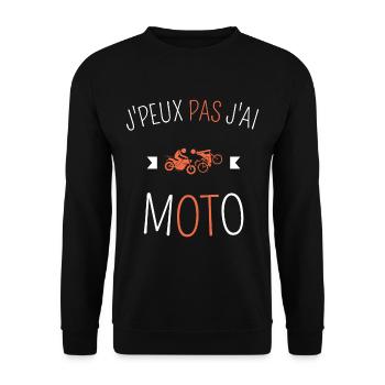 J Peux Pas J ai Moto - Sweat-shirt Unisexe - noir - Devant - Alina (178cm) & Michal (187cm)
