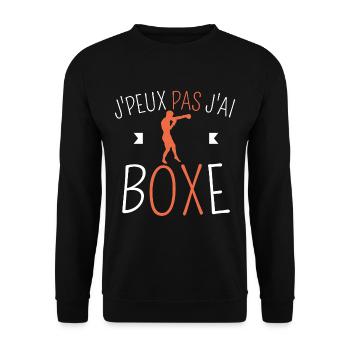 J peux pas j ai boxe - Sweat-shirt Unisexe - noir - Devant - Alina (178cm) & Michal (187cm)