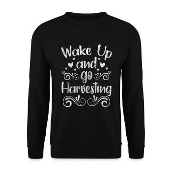Harvest worker work field - Unisex Sweatshirt - black - Front - Alina (178cm) & Michal (187cm)