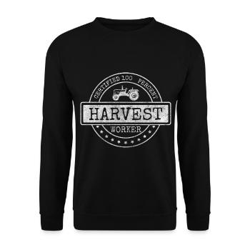 Farmer Agriculture Tractor Asparagus - Unisex Sweatshirt - black - Front - Alina (178cm) & Michal (187cm)
