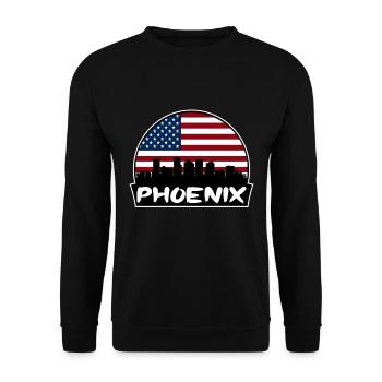 Phoenix Arizona Usa Flag Skyline Silhouette Travel - Unisex Sweatshirt - black - Front - Alina (178cm) & Michal (187cm)
