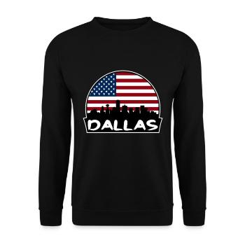 Dallas Texas États-Unis Flag Skyline Silhouette Voyage - Sweat-shirt Unisexe - noir - Devant - Alina (178cm) & Michal (187cm)