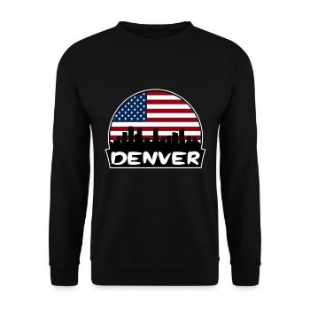Denver Colorado États-Unis Flag Skyline Silhouette Voyage - Sweat-shirt Unisexe - noir - Devant - Alina (178cm) & Michal (187cm)
