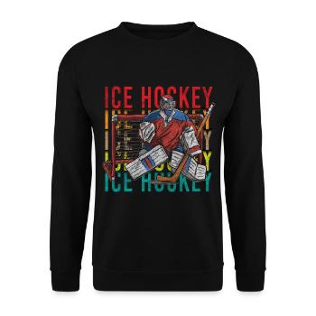Hockey Sport Winter Sports Ice Skates - Unisex Sweatshirt - black - Front - Alina (178cm) & Michal (187cm)