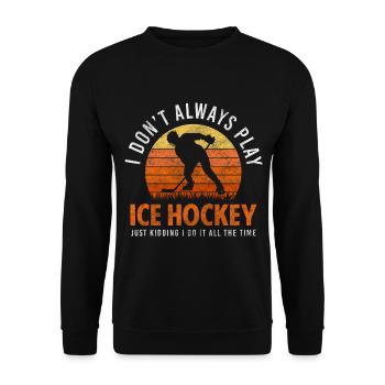 Hockey Sport Winter Sports Victory - Unisex Sweatshirt - black - Front - Alina (178cm) & Michal (187cm)
