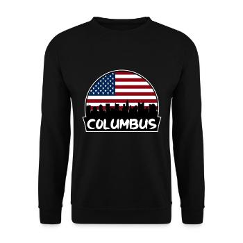 Columbus Ohio États-Unis Flag Skyline Silhouette Voyage - Sweat-shirt Unisexe - noir - Devant - Alina (178cm) & Michal (187cm)
