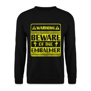 Cadavre de cercueil de travail de l’entrepreneur de pompes funèbres - Sweat-shirt Unisexe - noir - Devant - Alina (178cm) & Michal (187cm)