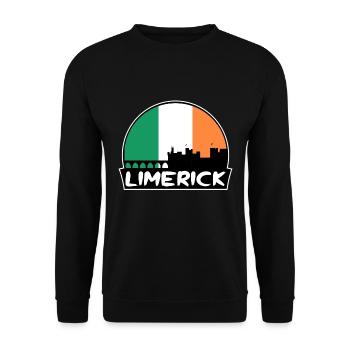 Limerick Irlande Flag Skyline Silhouette Voyage - Sweat-shirt Unisexe - noir - Devant - Alina (178cm) & Michal (187cm)