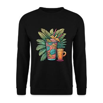 Trinken Sie etwas - Unisex Pullover - Schwarz - Vorne - Alina (178cm) & Michal (187cm)